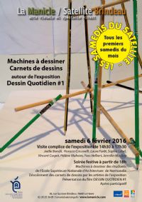 Machines à dessiner, carnets de dessins. Le samedi 6 février 2016 au Havre. Seine-Maritime.  18H00